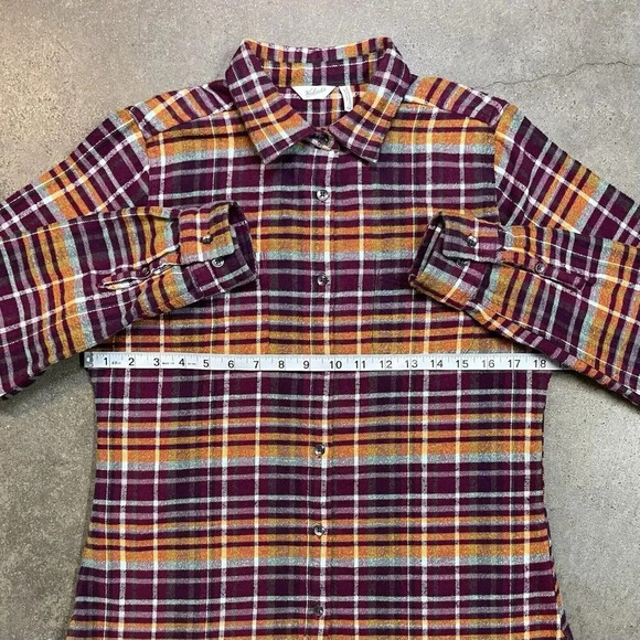 Woolrich Plaid Flannel Button Down Shirt Vintage Outdoor Cabin Style - Picture 6 of 10